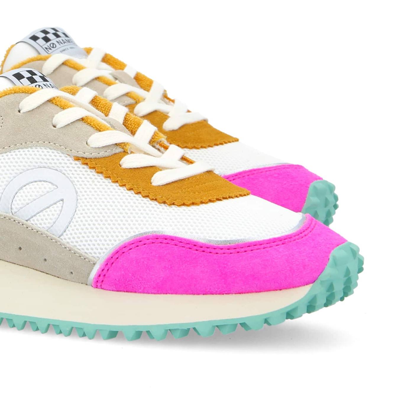 PUNKY JOGGER W - CAMOSCIO/MESH REC. - FLUO FUXIA/BIANCO